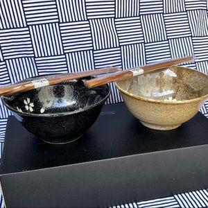 Japanese Ramen Bowls and Chopsticks